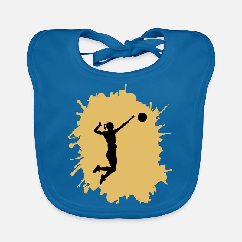 Blobs de handball pour femmes - Bavoir bio Bébé - bleu paon