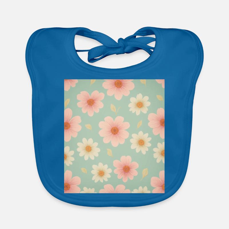 Floral wallpaper pattern Organic Baby Bibs