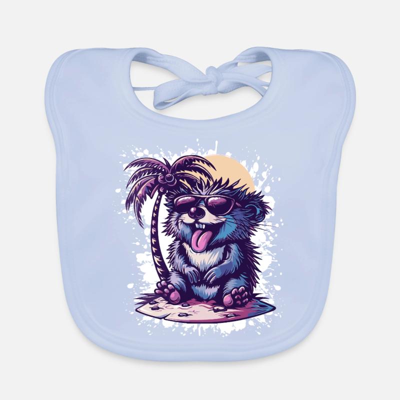 Hedgehog Island Palm Tree Organic Baby Bibs