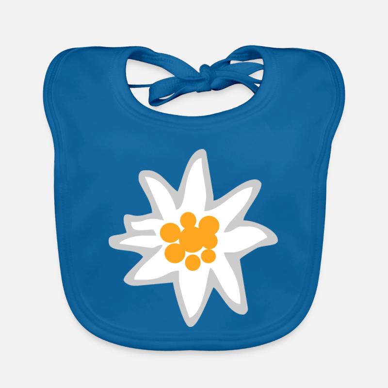 Edelweiss - Bavoir bio Bébé - bleu paon