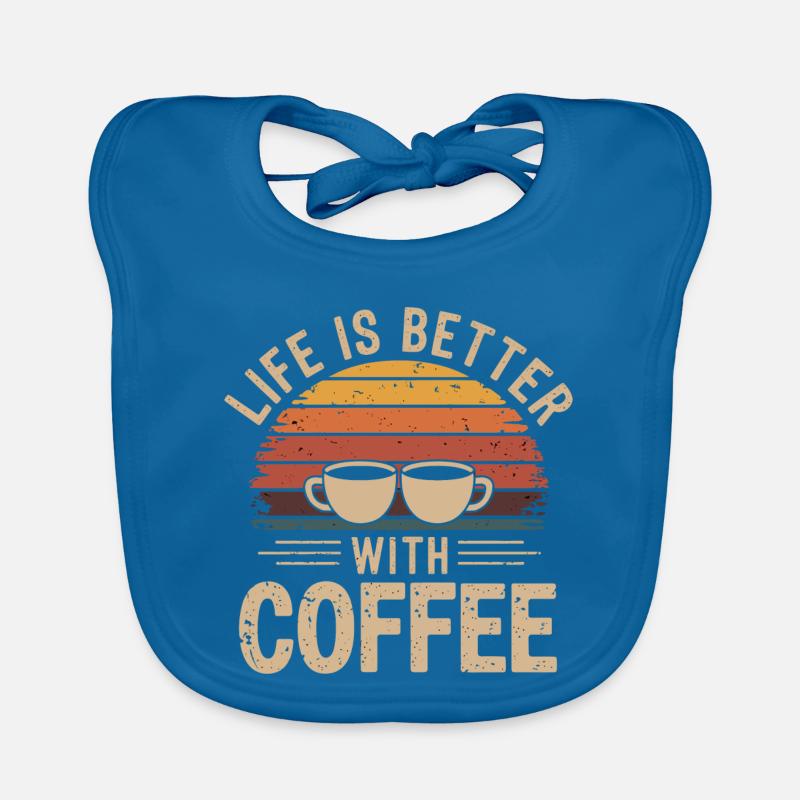 Das Leben ist besser mit Kaffee Retro Baby Bio-Lätzchen