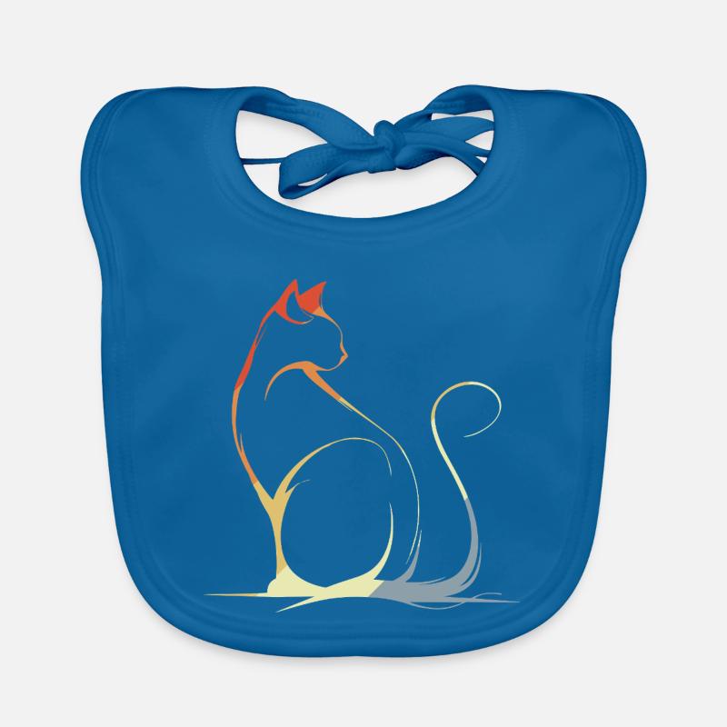 Cat Drawing Vintage Organic Baby Bibs