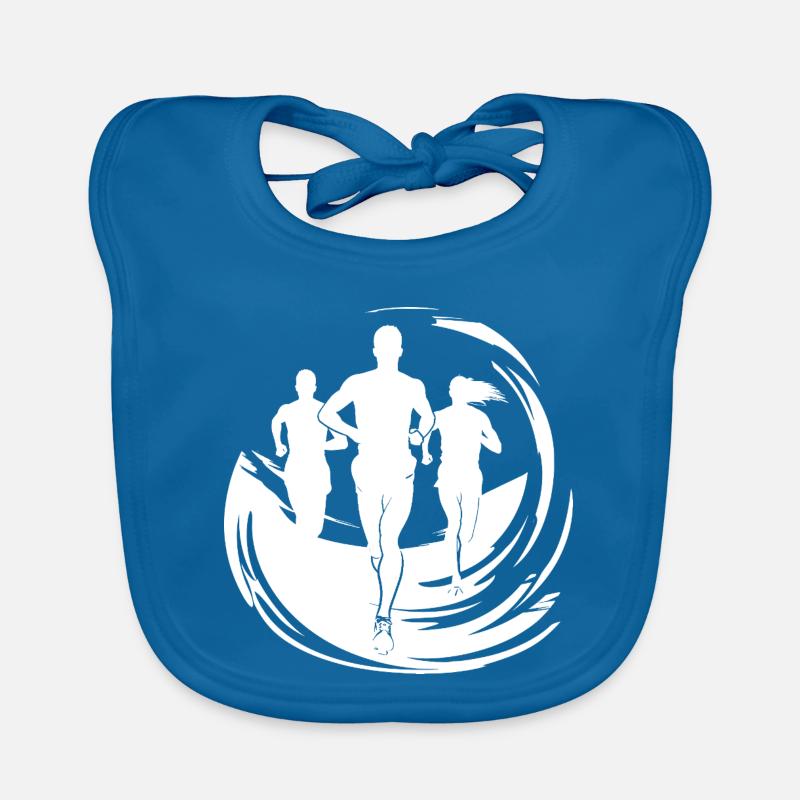 Runner Drawing Organic Baby Bibs