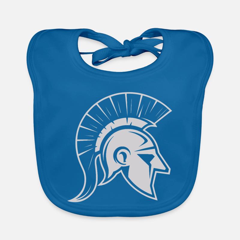 Guerrier spartiate - Bavoir bio Bébé - bleu paon