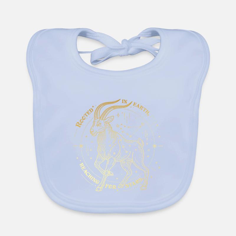 Steinbock Sternzeichen Geschenk – Erde & Sterne Design Baby Bio-Lätzchen