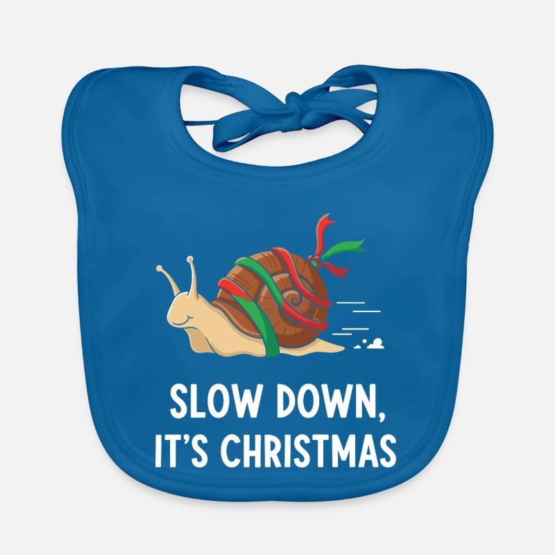Slow Down Weihnachten Schnecke Baby Bio-Lätzchen