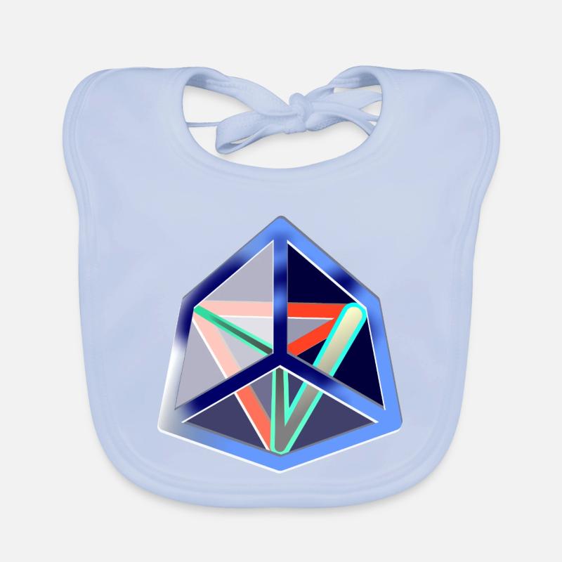 Geometric Move (Icy Cube) Organic Baby Bibs