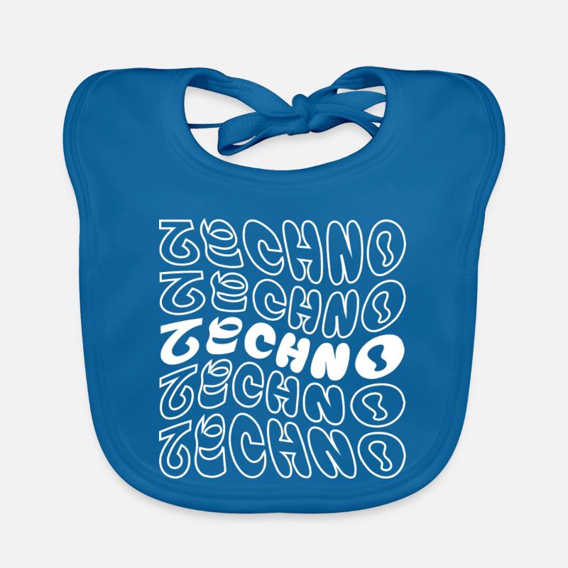 techno wavy geometric logo design Organic Baby Bibs