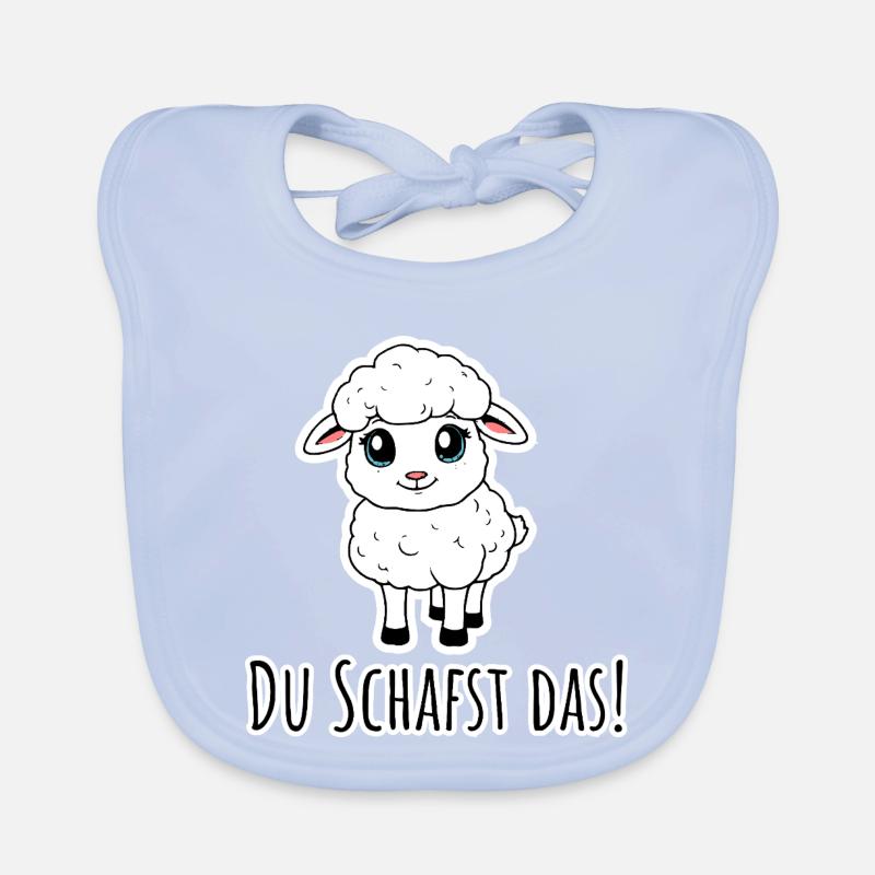 Du Schafst das! Das kleine Schaf glaub an dich! Baby Bio-Lätzchen