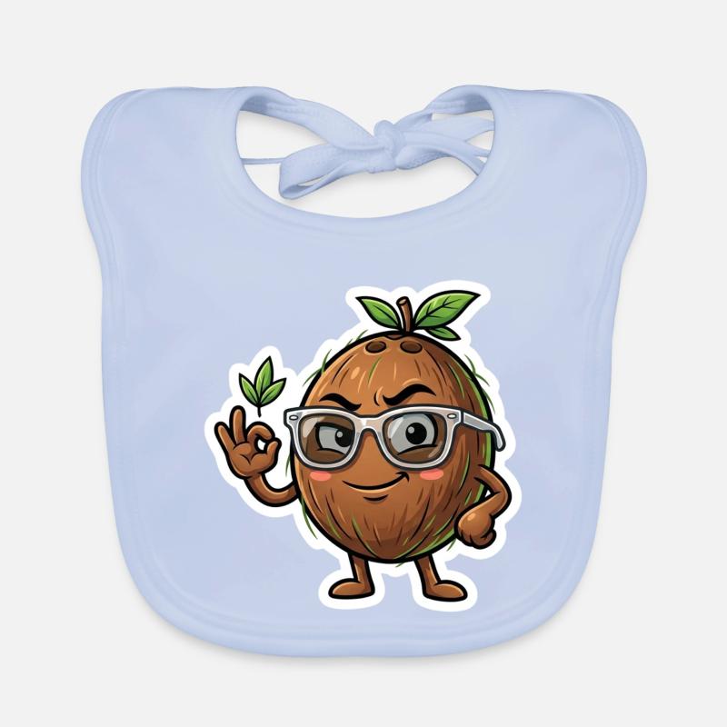 Coconut Nerd with Glasses Bavoir bio Bébé