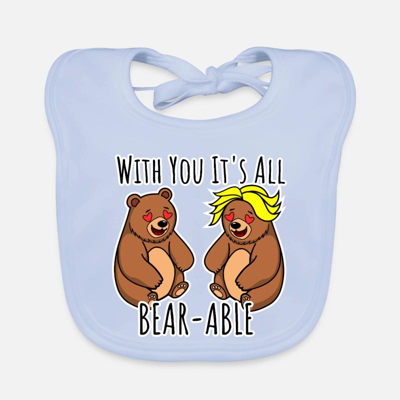 Die Bären lieben einander! It's all Bear-able! Baby Bio-Lätzchen