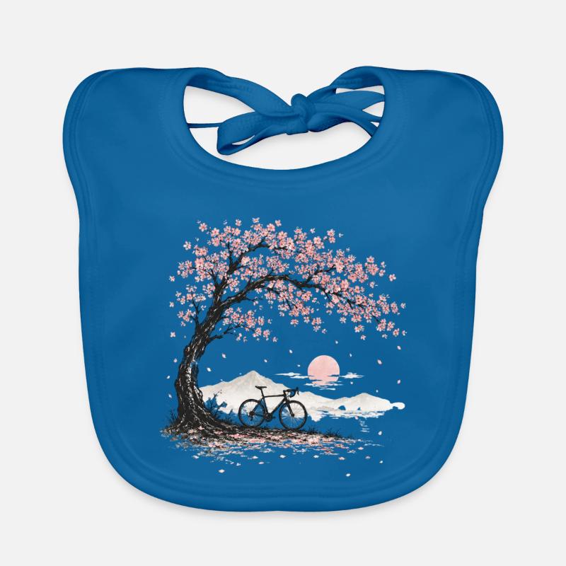 Cherry Blossom Cherry Tree Bicycle Organic Baby Bibs