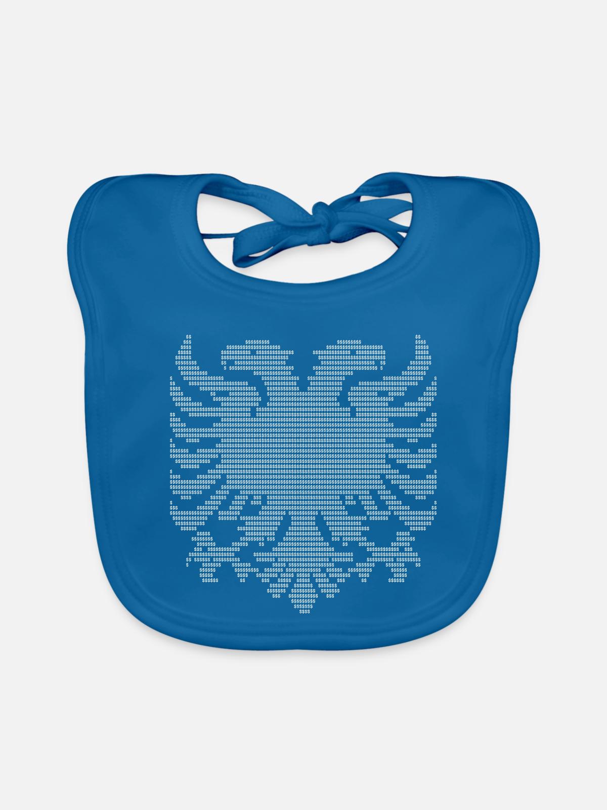 Albanischer Adler - Baby Bio-Lätzchen - Pfauenblau - Vorne