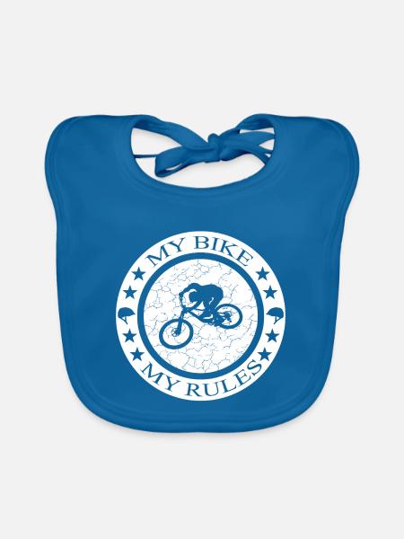 Mein Fahrrad, Meine Regeln - Baby Bio-Lätzchen - Pfauenblau