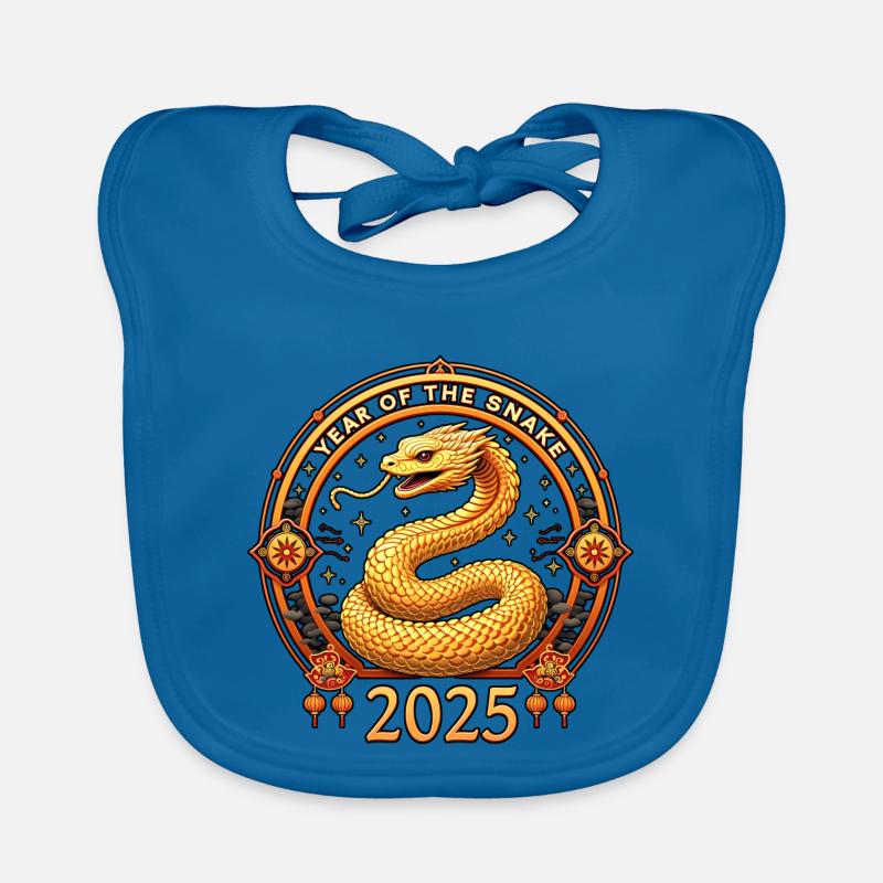 Chine heureuse - Serpent 2025 Bavoir bio Bébé