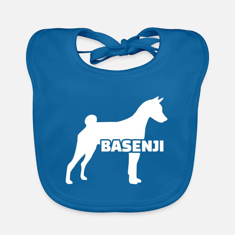 basenji - Bavoir bio Bébé - bleu paon