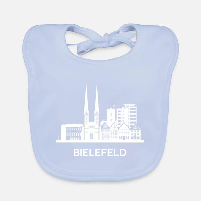 Bielefeld, white Organic Baby Bibs