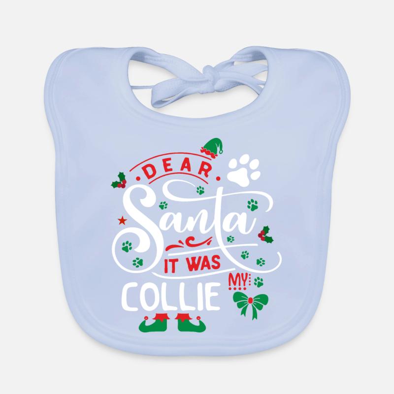 Weihnachten Santa Clause Hunderasse Collie Baby Bio-Lätzchen