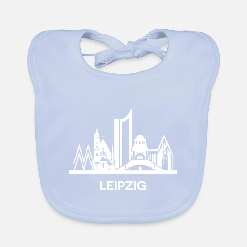 Leipzig, blanc Bavoir bio Bébé