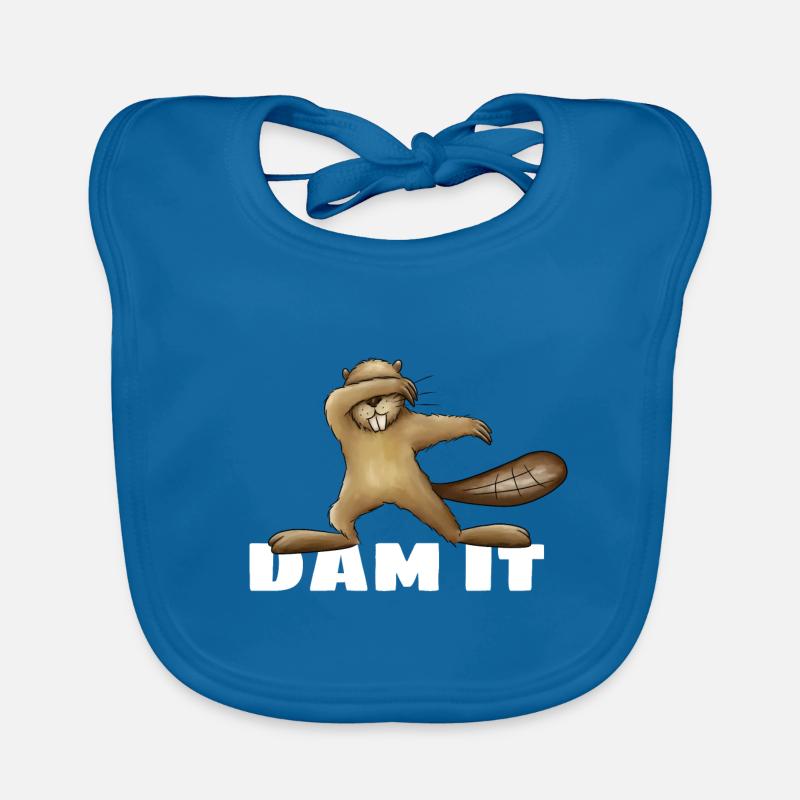 Dam It dabbender Biber dabbing cooles Geschenk Baby Bio-Lätzchen