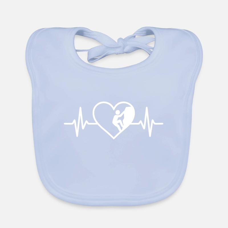 Climbing Sport Climber Heart Organic Baby Bibs