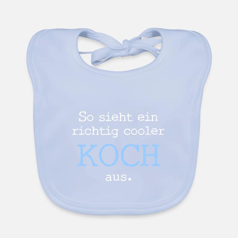 So sieht ein richtig cooler Koch aus. Baby Bio-Lätzchen
