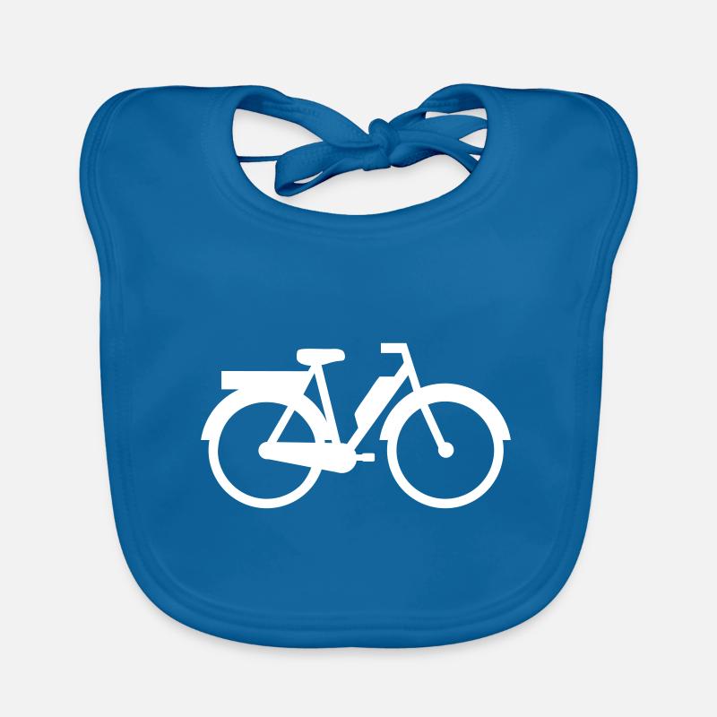 mobylette - Bavoir bio Bébé - bleu paon