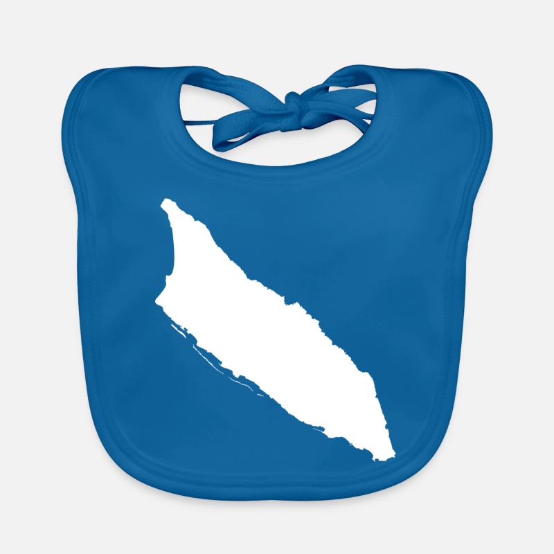 Drapeau de la carte d'Aruba - Bavoir bio Bébé - bleu paon