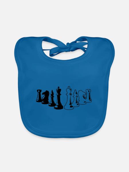 Schachspieler Geschenkideen Schach - Baby Bio-Lätzchen - Pfauenblau