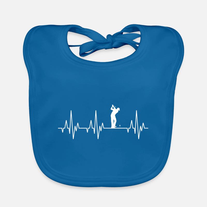 Heartbeat ECG Golf Golfer Golfer Golf Course Organic Baby Bibs