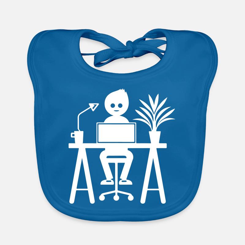 Arbeiter Computer Job - Baby Bio-Lätzchen - Pfauenblau