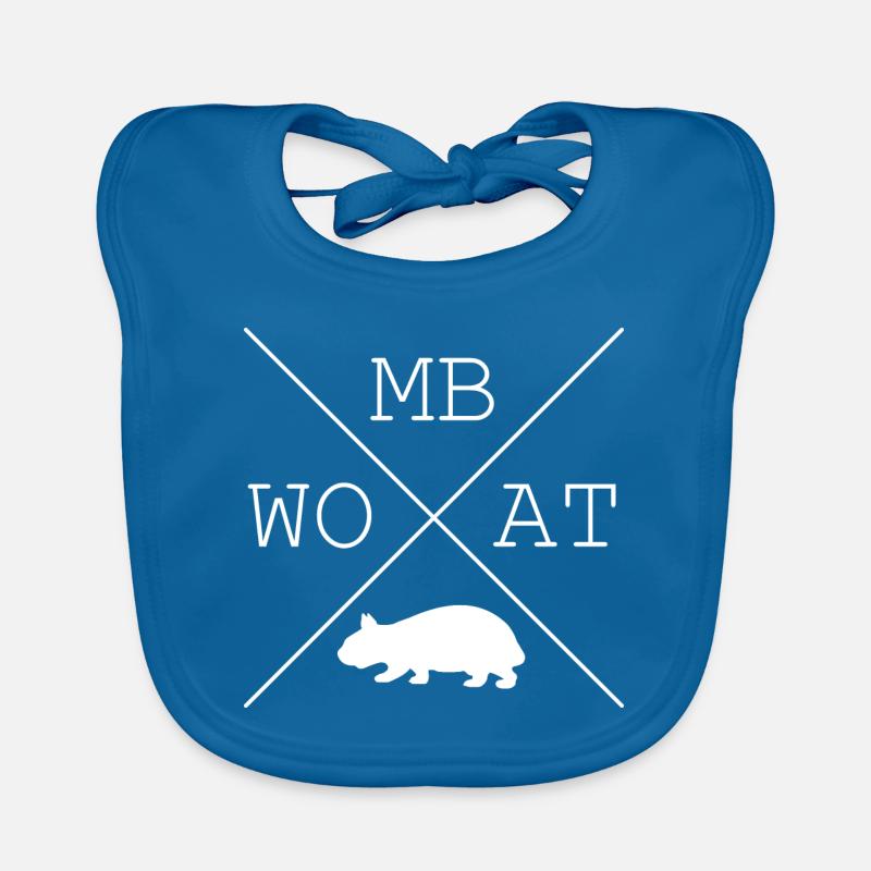 Wombat Australie - Bavoir bio Bébé - bleu paon