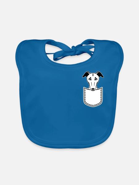 Whippet - Baby Bio-Lätzchen - Pfauenblau - Vorne