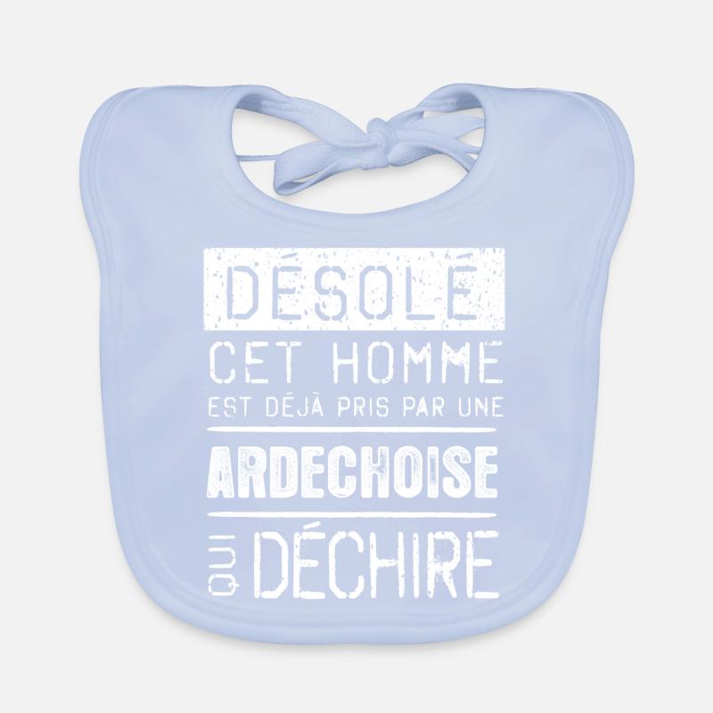 Desole cet homme est pris par une ARDECHOISE Bavoir bio Bébé