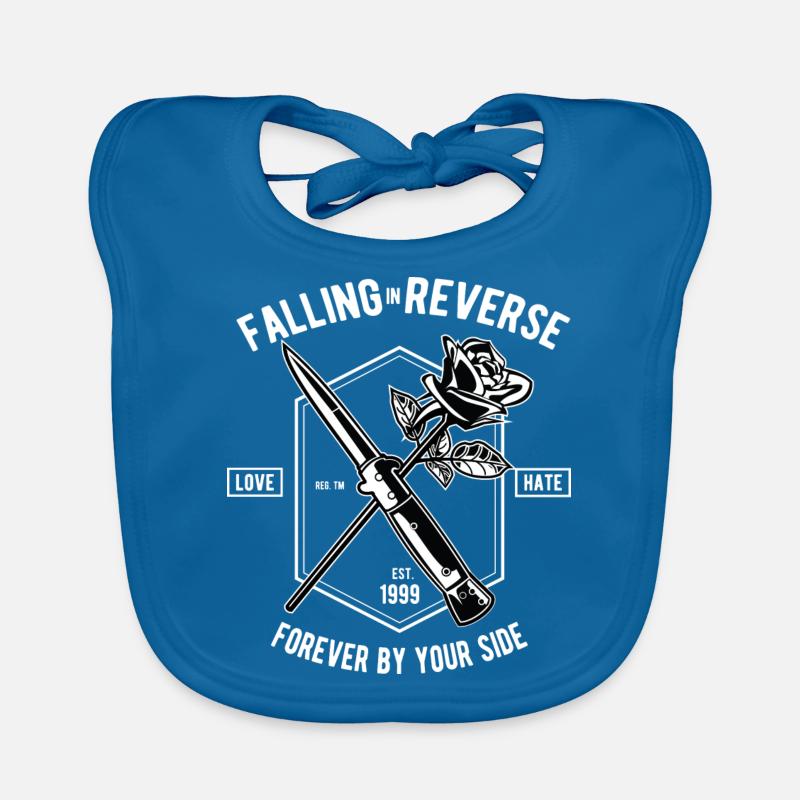Falling In Reverse Love Hate Rose Knife Forever Organic Baby Bibs