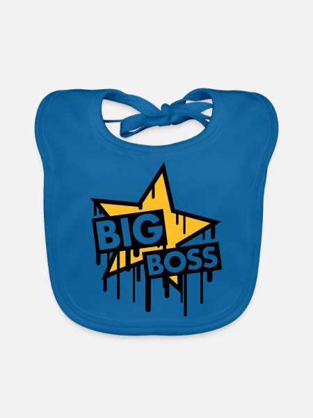big_boss_star - Bavoir bio Bébé - bleu paon - Devant