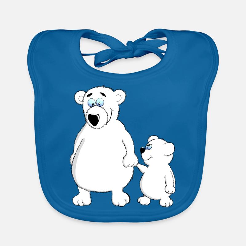 Drolliger Baby Bär mit Papa oder Mama Baby Bio-Lätzchen