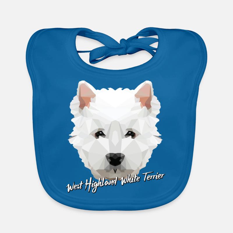 West Highland White Terrier Low Poly Gift Organic Baby Bibs