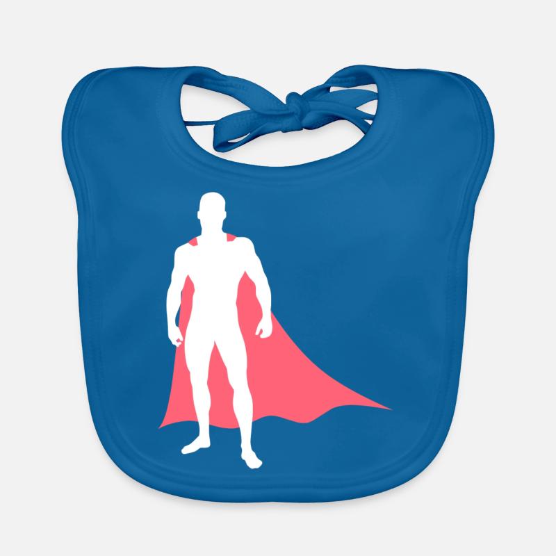 Superheld mit Umhang Baby Bio-Lätzchen