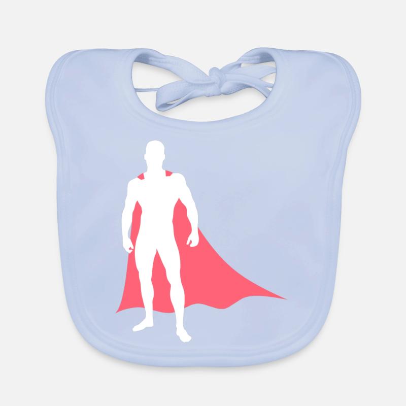 Superheld mit Umhang Baby Bio-Lätzchen