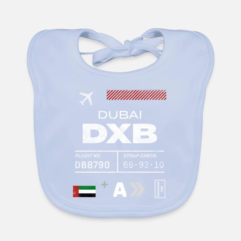 Dubai airport tag Organic Baby Bibs