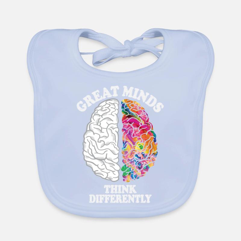 Great Minds Think Differently Creative Brain Organic Baby Bibs