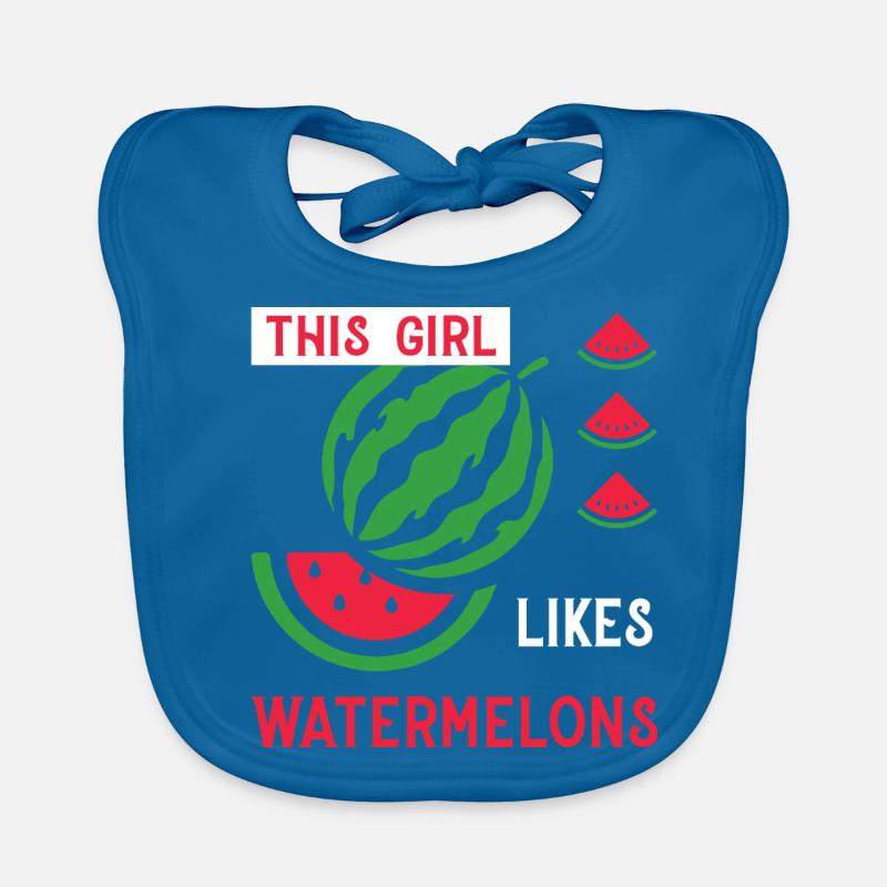 Fille aime les melons Fruits de pastèque d'été Bavoir bio Bébé