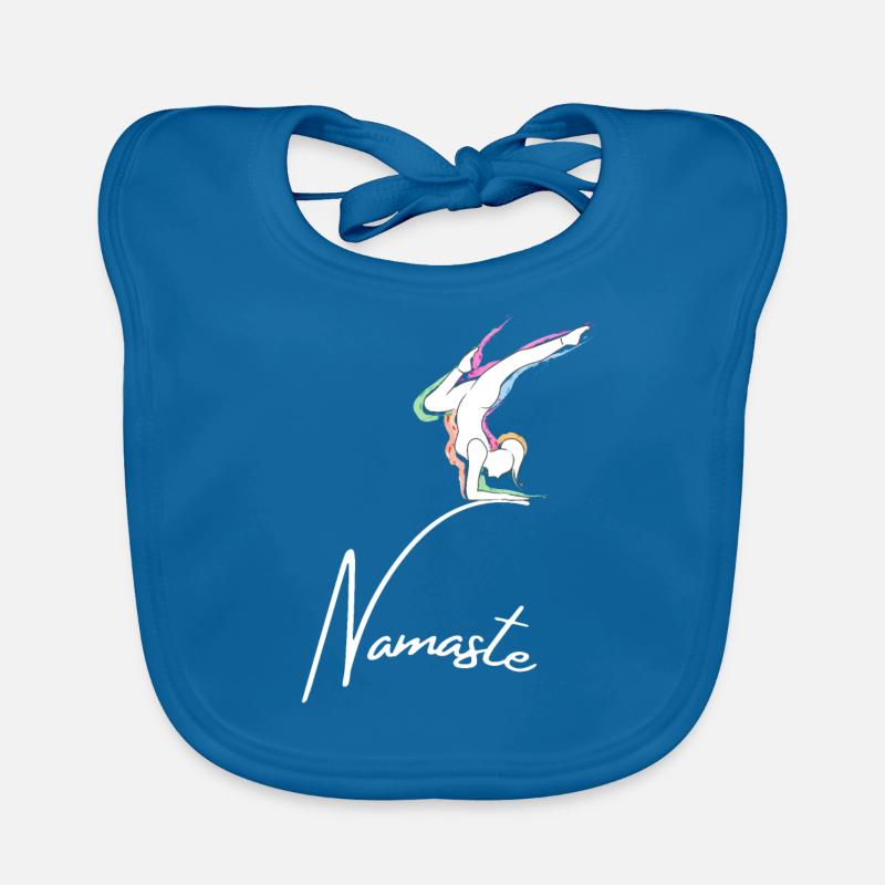 Namasté - Bavoir bio Bébé - bleu paon