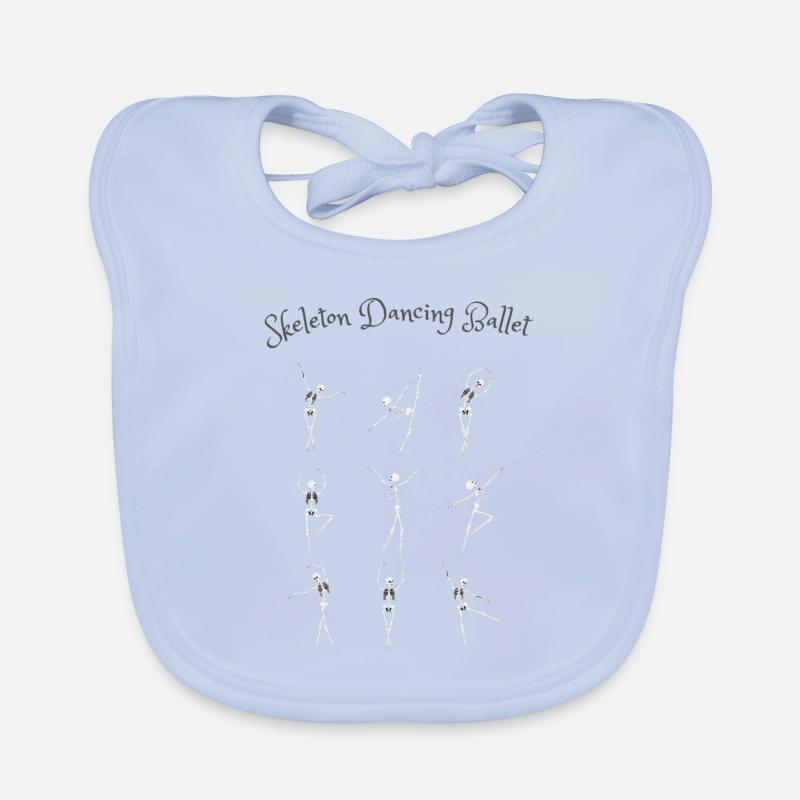 Skeleton Dancing Ballet Funny Halloween Organic Baby Bibs