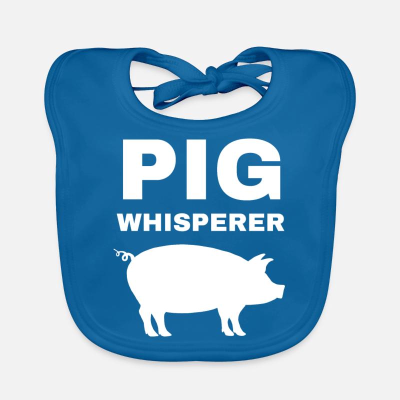 Schweine Flüsterer Bauernhof Tier Geschenk Schwein - Baby Bio-Lätzchen - Pfauenblau
