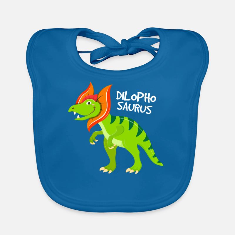 Dilophosaurus Dinosaurs Organic Baby Bibs