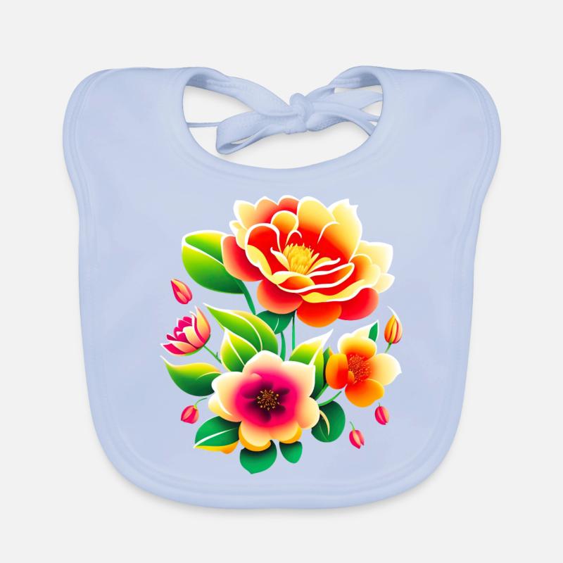 Bouquet de fleurs Bavoir bio Bébé
