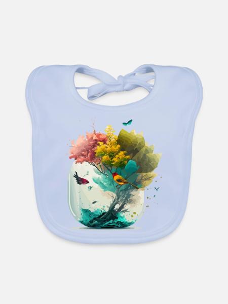 Der Miniaturwald - Baby Bio-Lätzchen - sky Blue - Vorne