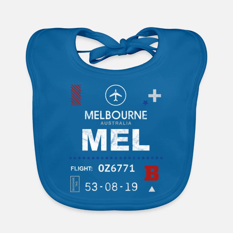 Étiquette d’aéroport de Melbourne Bavoir bio Bébé